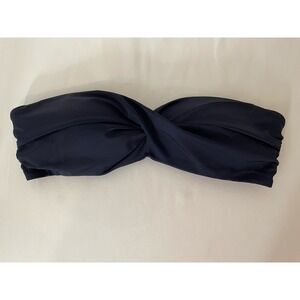 Boden Andros Bikini Top Size 6 Navy Non Wired Padded Strapless Twist Bandeau